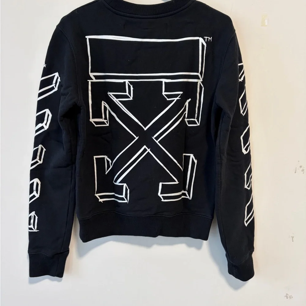 Off-White Black fleece crewneck with white logo - Picture 2 of 2